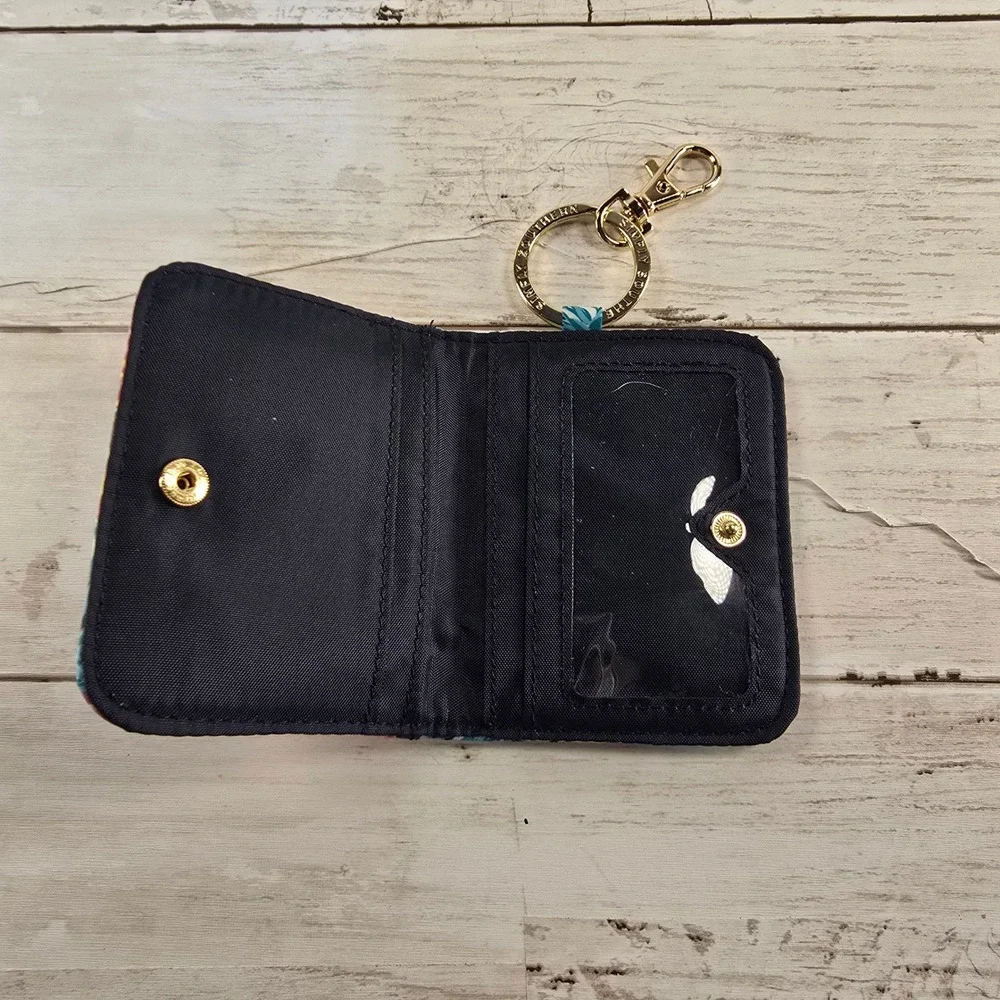 Simply Southern Pineapple Quilted ID Case Wallet Keychain Navy Pink‎ Yellow